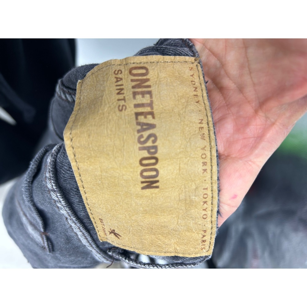 OneTeaspoon Saints Jeans Womens Black Excellent Distressed Drop Crotch Size 26 - Picture 10 of 11